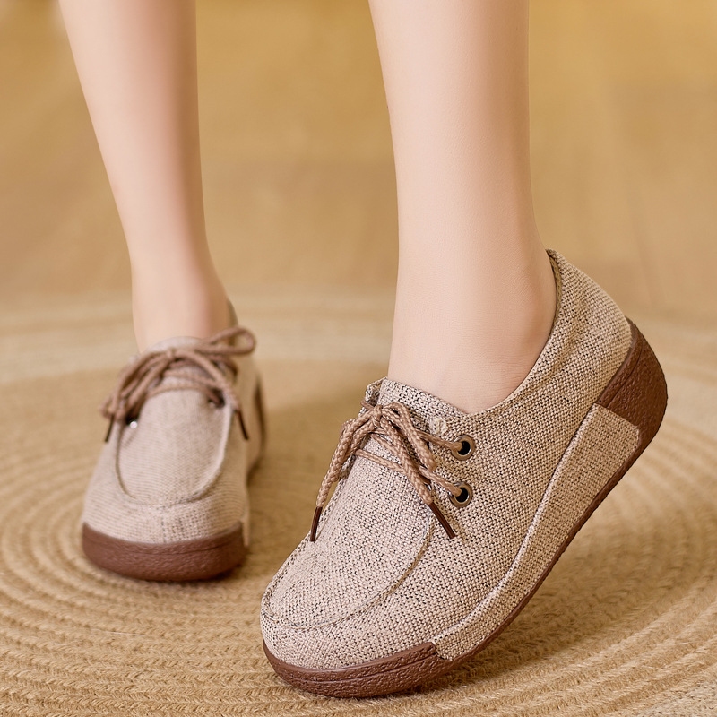 Women'S Shoes For Fall - Mocassins Femininos de Couro com Plataforma