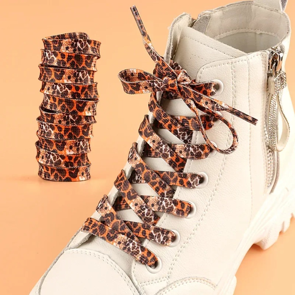 Women Shoes Kinds - Cadarços clássicos com estampa de leopardo,
