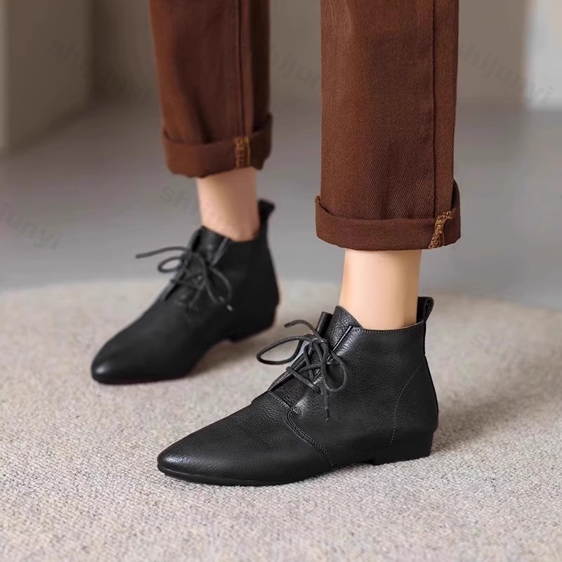 Women'S Shoes Chelsea - Mulheres botas curtas 2025 couro novas