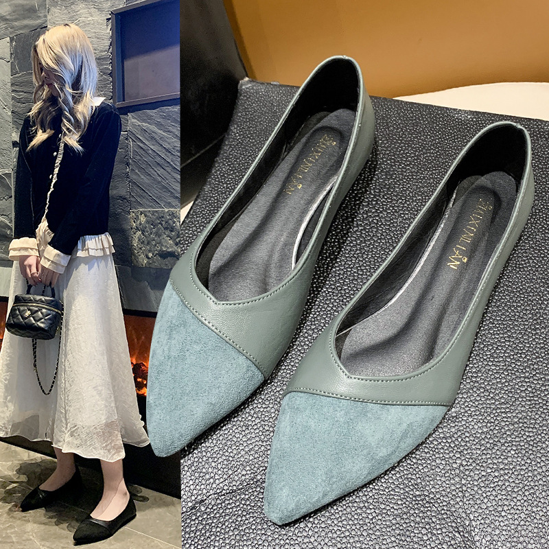 Women Shoes Wedges - Sapatos planos de couro preto para