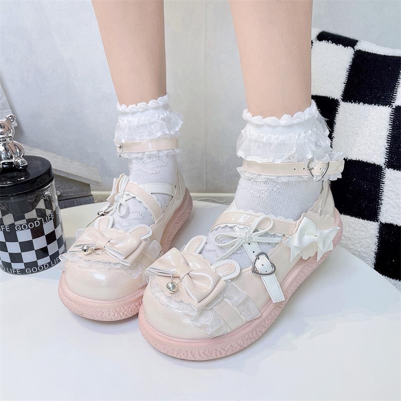 Women Shoes Wedges - Doce cabeça redonda bonito menina lolita