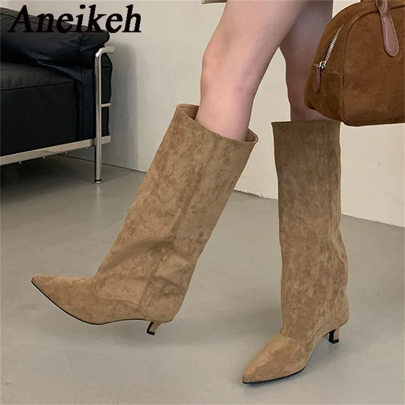 Women'S Shoes Chelsea - Aneikeh outono inverno apontou toe na