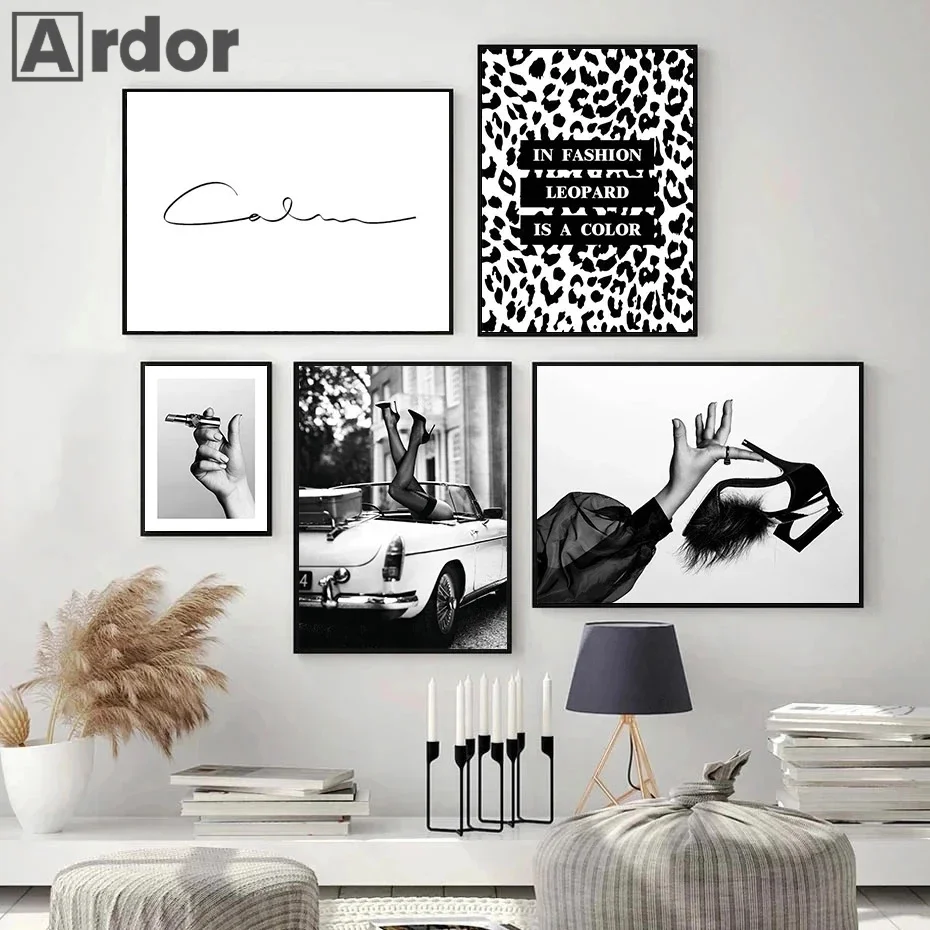 Moda sexy mulher arte da pared - Women Shoes Quote avaliação e preço
